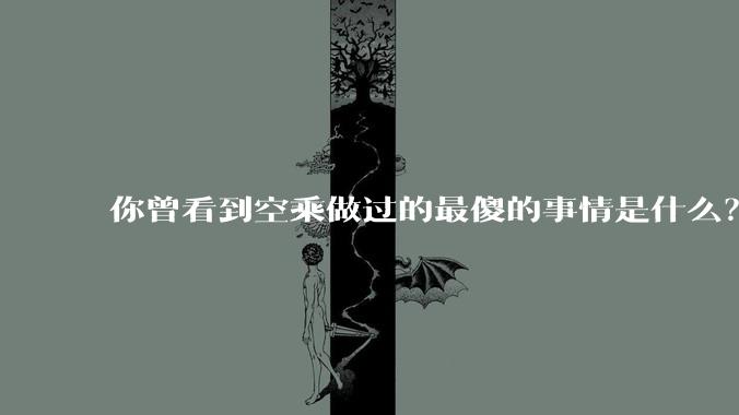 你曾看到空乘做过的最傻的事情是什么？