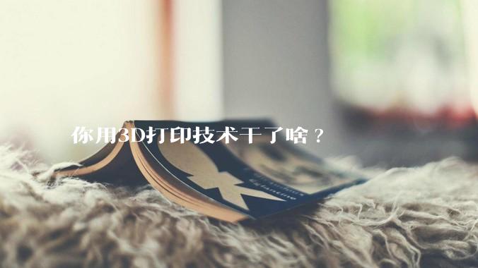 你用3D打印技术干了啥?